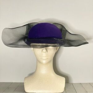Bollman Vintage Doeskin Wool Felt Wide Mesh Brim Church Formal Derby Hat USA